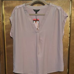 Banana Republic Women's Lavender/Pink V-Neck Top